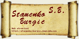 Stamenko Burgić vizit kartica